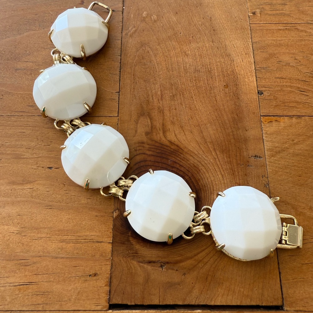 Kendra Scott Gold and White Pom-Pom Bracelet
